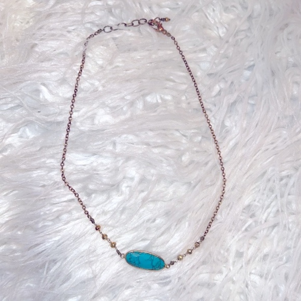 Aqua/Turquoise pendant necklace
